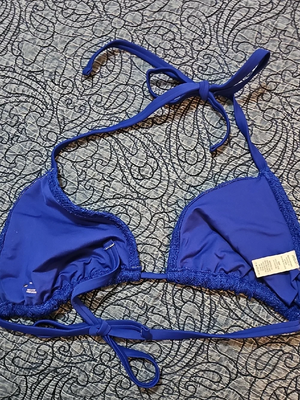 Aerie triangl swimwear Royal Blue Crochet Triangle Bikini Top